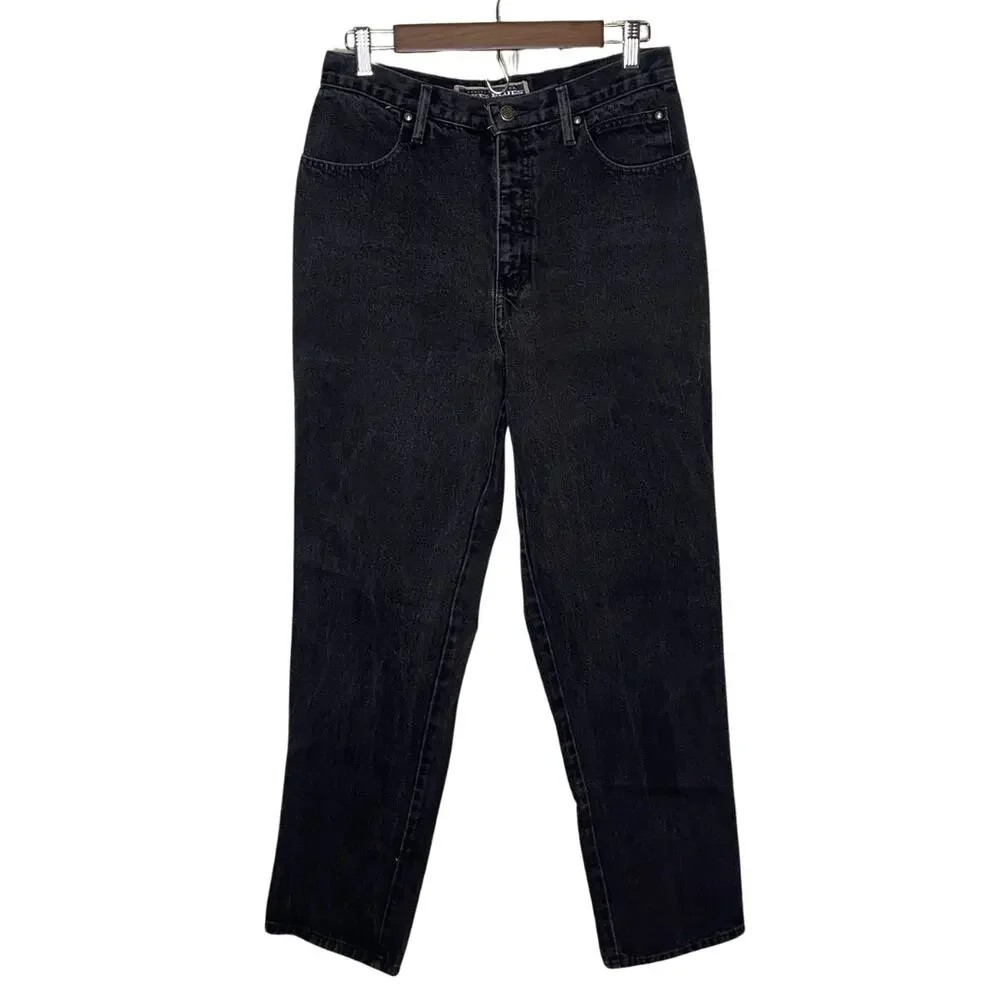 Vintage Harley Davidson Biker Blues Womens Black Denim Jeans | Size 12 Tall